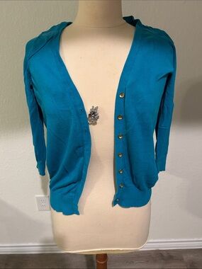 The Limited- Turquoise color Button-Front Women's Cardigan Sweater